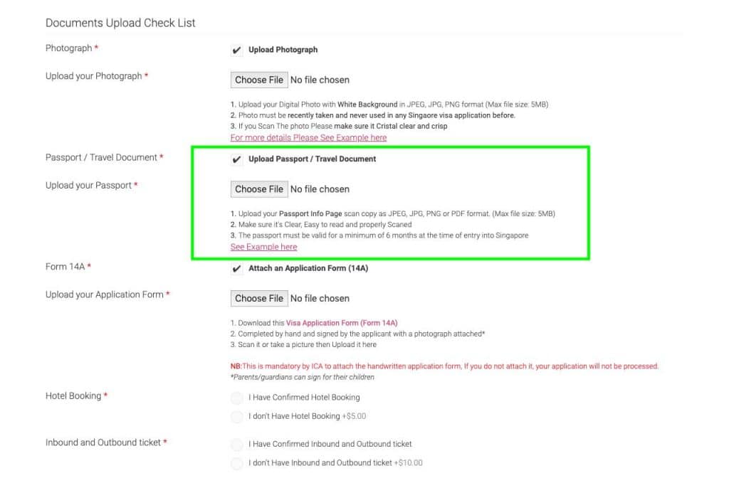 upload passport scan copy